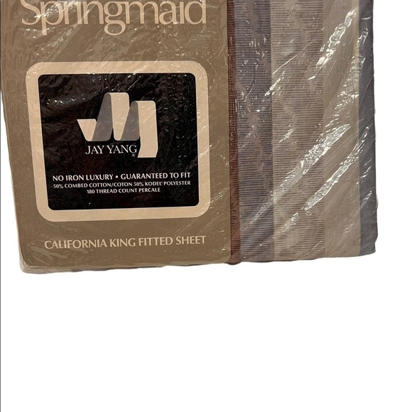 Vintage Springmaid Jay Yang Striped Mirages California King Fitted Sheet - Picture 3 of 7